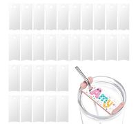 Bosiyrggrl 30 PCS Sublimated Name Tag Holders Blank As Shown 40 Oz for Lid Name Tags