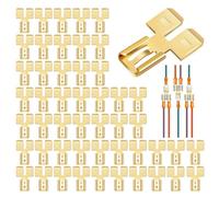 Bosiyrggrl 30Pcs Double Back Spade Connector Quick Disconnect Electrical Two-Way Wire Terminal Adapter Non-Insulated Male Single