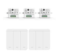 Bosiyrggrl 3PCS Wireless Light Wall Switch 433Mhz Relay Receiver with 2X 3Gang Panel Switch LED Remote Control for LED Lamp