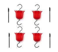 Bosiyrggrl 4-Pack Large Capacity Water Feeder Hanging Hummingbird Feeder with Hook and Cleaning Brush