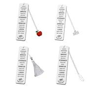 Bosiyrggrl 4 Piece 2024 Pendant Graduation Greetings Bookmark Gifts 13x2.6cm Stainless Steel for Teachers, Students
