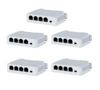 Bosiyrggrl 4 Port 1 In 3 Out Port PoE Extender Cascadable IEEE802.3af 100Mbs for IP Transmission Repeater Switch NVR IP Camera 5Pcs