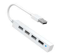 Bosiyrggrl 4 Ports USB 2.0 Splitter USB 2.0 Docking Station for Mouse Keyboard PC Laptop WHITE