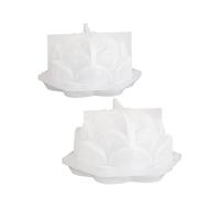 Bosiyrggrl 4PCS 3D Large Lotus Silicone Candle Mold DIY Handmade Flower Aromatherapy Plaster Resin Soap Making Supplies Kit