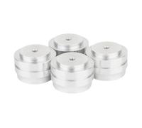 Bosiyrggrl 4PCS Aluminium Feet Solid Audio Device Feet Speaker Spikes Stand Feet Pad Foot for Speakers CD Amplifier Silver