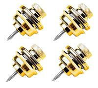 Bosiyrggrl 4pcs Electric Guitar Straplock Flat Head Non-Slip Replacement Instrument Accessories Zinc Alloy Safety Straplocks Gold