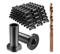 Bosiyrggrl 50 Pack Stainless Steel Protector Sleeves for 1/8inch 5/32inch or 3/16inch Deck Cable Railing, for Wood/Composite Posts