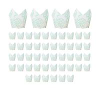 Bosiyrggrl 50PCS Newspaper Style Cupcake Liner Baking Cup for Wedding Party Tulip Muffin Cupcake Paper Cup Oilproof Cake Easy to Use A