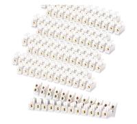 Bosiyrggrl 50Pcs Terminal Block White Screw Terminal Connector Dual Row Electric Barrier Block 12-Position Terminal Strip,10A 380 V