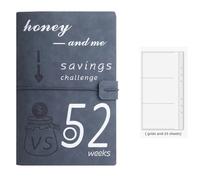 Bosiyrggrl 52Weeks Budget Binder Planner Cash Envelopes for Couple's Challenge to Save Money Cash Deposit Organizer Imitation B