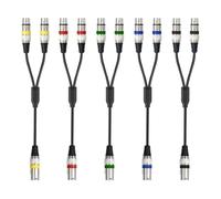 Bosiyrggrl 5Pack 1.6FT XLR Female to Dual XLR Male Y Splitter Cable, XLR Splitter 1 Female to 2 Male for Micphone Mixer