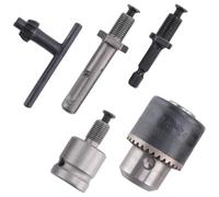 Bosiyrggrl 5Pcs 1.5-10mm 3/8-24UNF Drill Chuck Set Drill Adapter Changed Impact Wrench Into Eletric Drill Chuck Drill Tool Kits