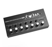 Bosiyrggrl 6-Channel Audio Mixer Ultra Low Noise Line Mixer Easy Operation Stereo Mixer for Guitars Keyboards and Stage Mixing
