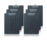 Bosiyrggrl 6 Pack Clipboard, Wooden Clipboard Clip Board, A5 Letter Size Clipboard, Memo Clipboards, Wood Grain File Clipboards