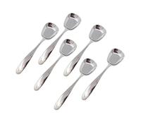 Bosiyrggrl 6PCS SquareHead Stainless Steel Spoons,Head Ice Cream Spoons, Arithmeticn Spoons, Rice Spoons, Soup Spoons
