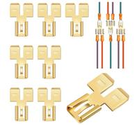 Bosiyrggrl 8Pcs Double Back Spade Connector Quick Disconnect Electrical Two-Way Wire Terminal Adapter Non-Insulated Male Single