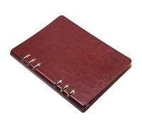 Bosiyrggrl A5 Notebook 6 Holes PU Leather Cover Notebook Loose Pocket Leather Refillable Notebook Binder Rings Journal (Brown)