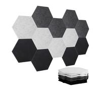 Bosiyrggrl Acoustic Panels, 12 Pack Soundproof Wall Panels,Self-Adhesive Sound Absorbing, Hexagon Sound Proof Panels