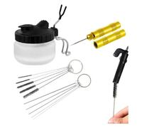 Bosiyrggrl Airbrush Cleaning Needles - Cleaning Brushes,Cleaning Can, Cleaning Pot Jar, Dredging Needles Kit for Residual Paint Ink