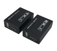 Bosiyrggrl Audio Video Converter 30M USB Extender Transmitter Receiver -Compatible 1080p PC to TV over Cat6 Cat7 RJ45 Ethernet with USB