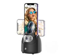 Bosiyrggrl Automatic Face Tracking Gimbal Mobile Phone Holder 360° Rotation AI Face Recognition Phone Tripod for Vlog Video Easy Install Easy to Use Black