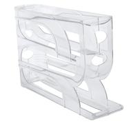 Bosiyrggrl Automatic Scrolling Egg Rack Egg Basket Container Roll Down Refrigerator Egg Dispenser Kitchen Home Transparent