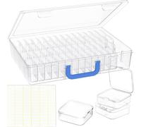 Bosiyrggrl Bead Organizer Box for Jewelry Making 60Pcs Small Bead Storage Boxes with Hinged Lid,Large Craft Case with Handle
