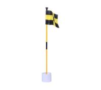 Bosiyrggrl Black and Yellow Golf Green Flag, Colorful Two-Section Checkered Green Target Hole Cup Flagpole, Golf Supplies