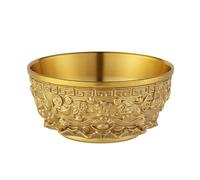Bosiyrggrl Brass Ornament Money Jar Copper Metal Container Coin Treasure Storage Ingot Bowl Wealth Accumulation