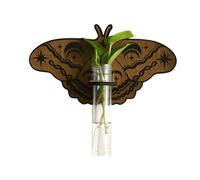 Bosiyrggrl Butterfly Wall Mounted Breeding Station, Wooden Hanging Plant Holders, Indoor Plants with Plastic Tubes, A