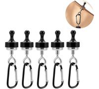 Bosiyrggrl Camping Magnetic Hooks,Magnet Clip Hanger with Carabiner,Tent Canopy Magnetic Hooks, Suitable Camping Hiking Traveling