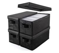 Bosiyrggrl CD Sleeve Storage Box-Pack of 4-14.1" X 6.2" X 5.5", Container Holds 30 to 165 Disc CDS Case