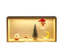 Bosiyrggrl Christmas night light stand, LED Santa Claus, decorations, presentation stand, mini Christmas tree decoration stand A