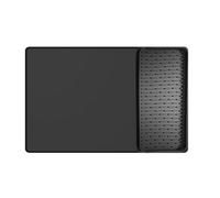 Bosiyrggrl Coffee Maker Mat for Countertops 15.75x23.6In Coffee Bar Mat with Detachable Dish Drying Mat Raised Spill Proof Edges A