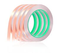 Bosiyrggrl Conductive Shielding Copper Tape 4 Rolls 6/10mm X 20m Self-Adhesive Double-Sided for Snail Prevention Protection