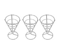 Bosiyrggrl Cone Tableware Bar Western Restaurant Cafe Fried Chicken Rack Snack Basket French Fries Rack Silver