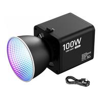 Bosiyrggrl Dimmable 100W RGB LED COB Video Light Portable Photography for Studio Live Streaming 2700-6500K Photographic Illumination