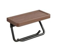 Bosiyrggrl Double Paper Holder with Shelf Wood Wall Mounted WC Holders Toilet Paper Towel Rack for Bathroom Kitchen Concave