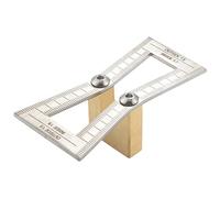 Bosiyrggrl Dovetail Marker, Hand Cut Wood Joints Gauge Dovetail Guide Tool with Scale, Dovetail Template Size 1: 5-1: 6 and 1: 7-1: 8 for Woodworking - Silver