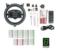 Bosiyrggrl DS1302 Rotating LED Electronic Clock Kit DIY Soldering Practice Project Learning Time Temperature Display Green