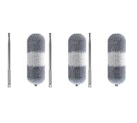 Bosiyrggrl Dust Brush, Microfiber Duster, Retractable Crevice Dusting Tool, Furniture Cleaning Brush Gray+White
