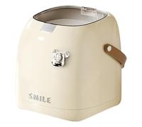 Bosiyrggrl Dust-Proof for Bedroom Living Room Stylish -Button Trash Can with Lid-Multifunctional Remote Control& Tissue Holder Cream Color