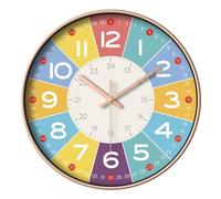 Bosiyrggrl Early Childhood Education Wall Clock 12 Inch Wall Clock Home Clock Wall Decorative Clock Electronic Color Clock