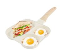 Bosiyrggrl Egg Frying Pan Egg Frying Pan Non-Stick Omelette Pan with Wooden Handle Kitchen Breakfast Egg Cooking Pan A