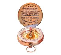 Bosiyrggrl Enjoy, Compass Copper,Gift for Children Camping Hiking Pocket Portable Compass,Mother to Daughter