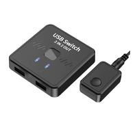 Bosiyrggrl External Controller Included USB Switch 2 in 2 Out, for Sharing Keyboard, Mouse, Printer, Scanner, Webcam Between Two Computers