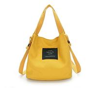 Bosiyrggrl Fashion Women's Canvas Handbag Shoulder Bag Tote Purse Cute Travel Bucket Bag Yellow