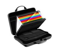 Bosiyrggrl Fireproof Document Box with Lock and 13 Pocket Accordion File Folder for Home