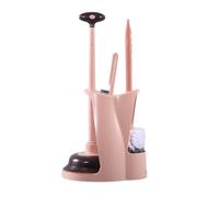 Bosiyrggrl Floor-Standing Toilet Brush Set Household Bathroom No Dead Corner Cleaning Brush Easy to Clean Toilet Brush Pink