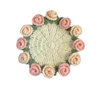 Bosiyrggrl For Desk for Cup Coaster Flower Coasters for Coffee Tea Decoration Mini Crochet Flowers Bouquet for Cup A